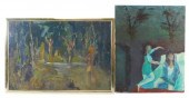 TWO 20TH C. ABSTRACTED FIGURAL