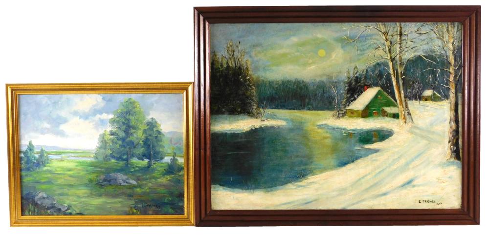 TWO 20TH C. AMERICAN FRAMED OILS: