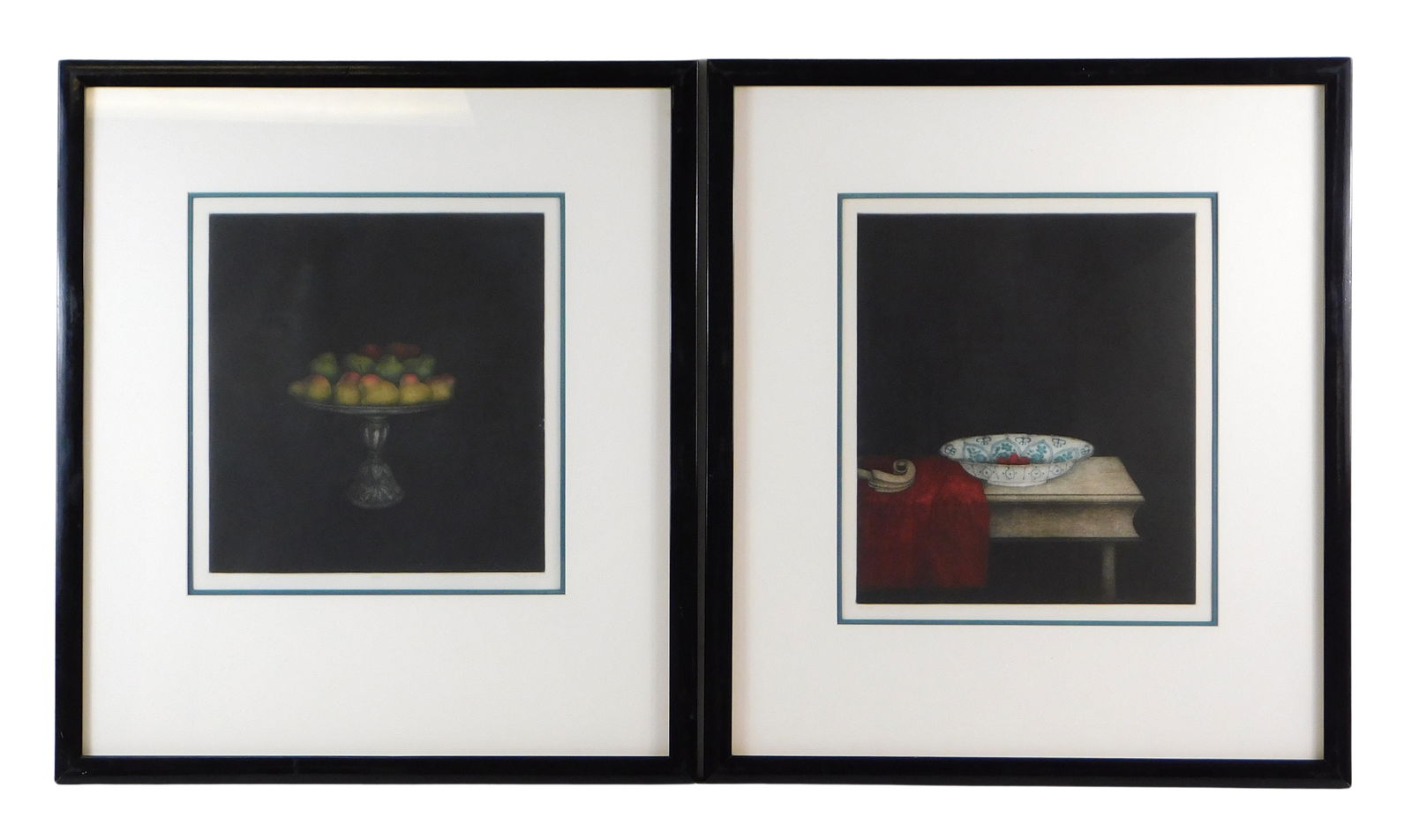TWO 20TH C. AQUATINT STILL LIFES,