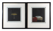TWO 20TH C. AQUATINT STILL LIF