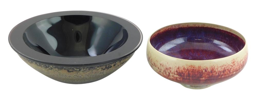 TWO 20TH C. ARTIST SIGNED BOWLS,