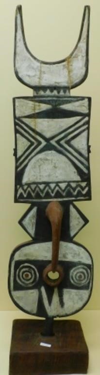 TWO 20TH C. CARVED AND PAINTED