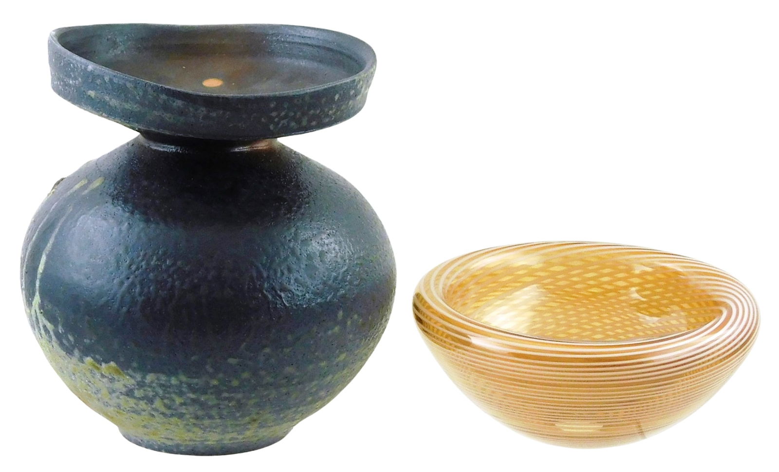TWO 20TH C. CONTEMPORARY VESSELS,