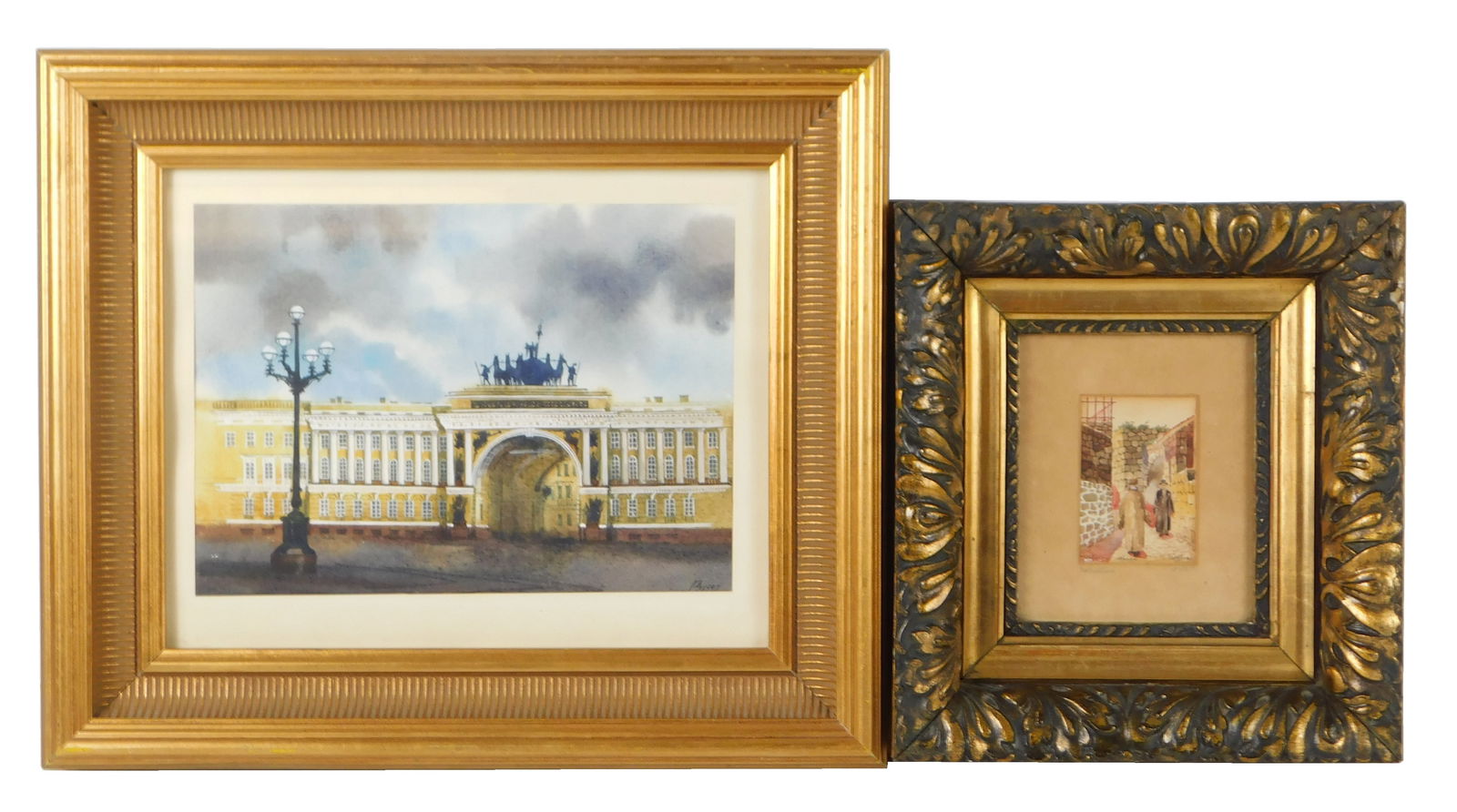TWO 20TH C. FRAMED WORKS ON