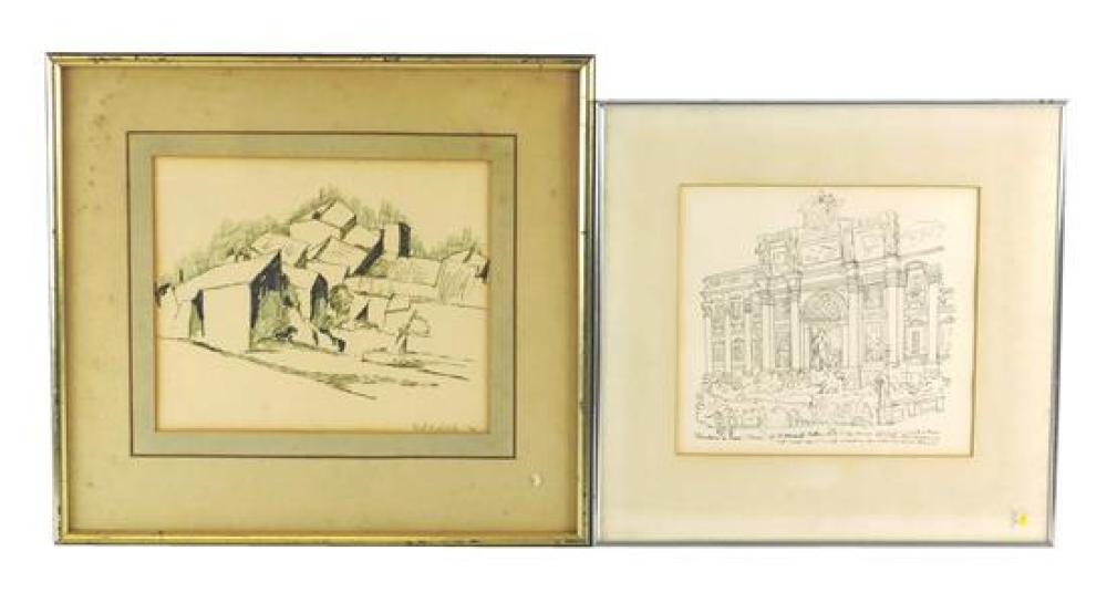 TWO 20TH C. INKS ON PAPER,