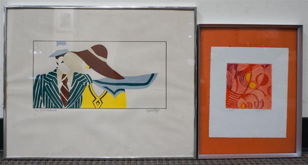 TWO 20TH CENTURY COLOR PRINTS,