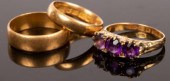 Two 22ct yellow gold wedding b