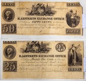 TWO (25C, 50C) LEFFERT'S EXCHA