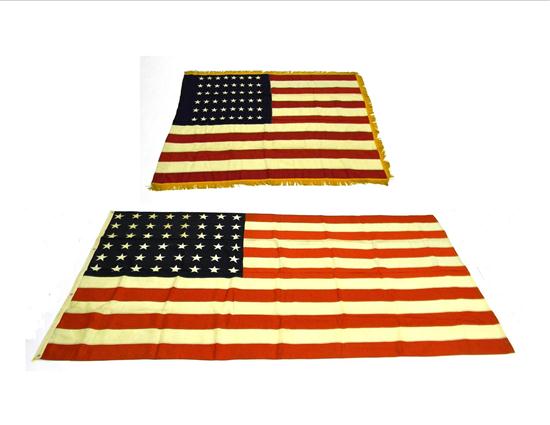 Two 48-star indoor flags with