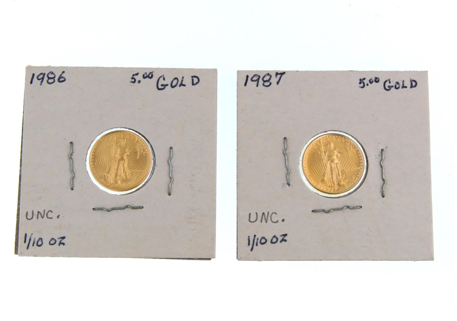TWO $5 GOLD EAGLES UNCIRCULATED