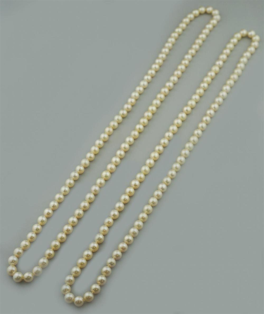 TWO 9-10.0MM CULTURED PEARL