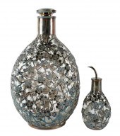 TWO .950 STERLING OVERLAY BOTT