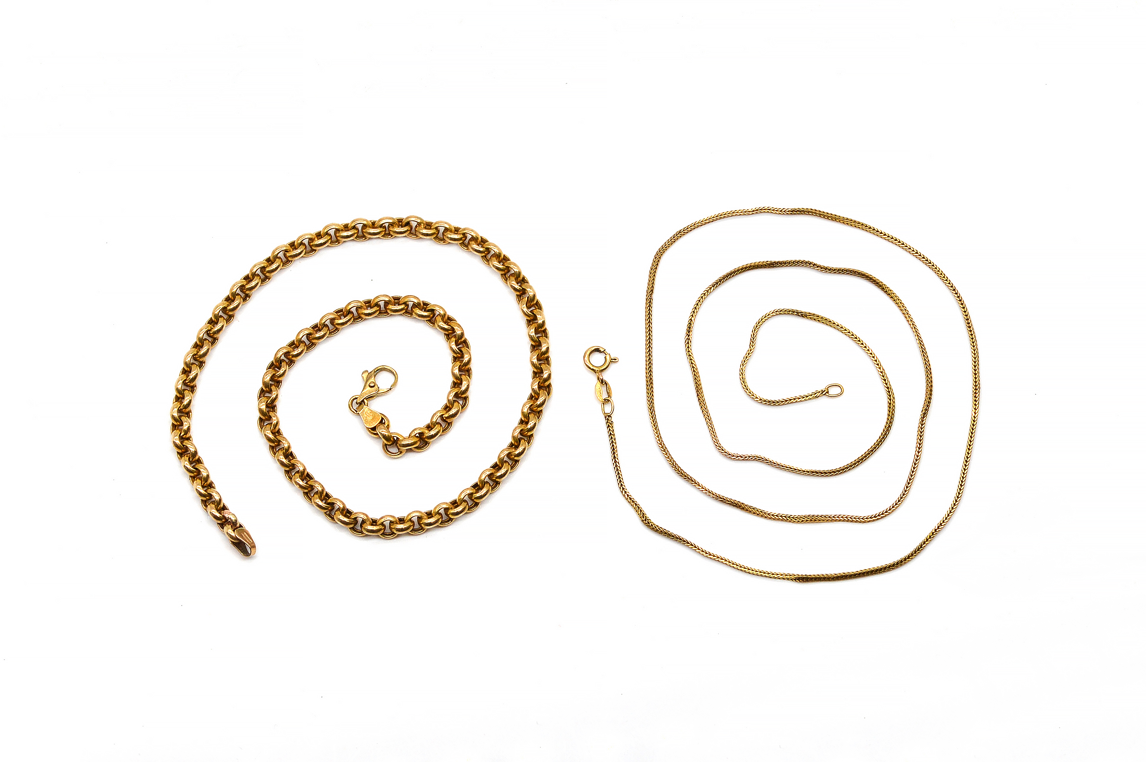 TWO 9CT GOLD NECKCHAINS Comprising;