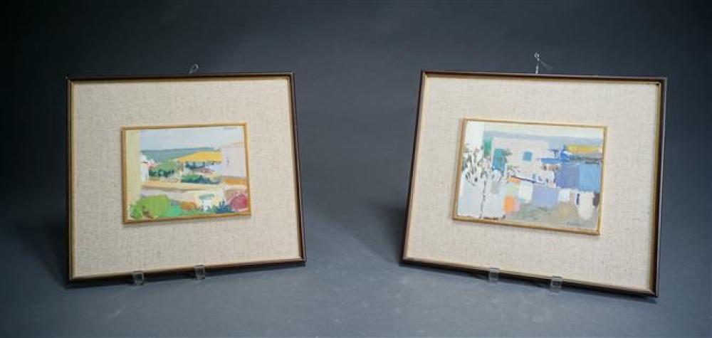 TWO ABSTRACT LANDSCAPES, SIGNED