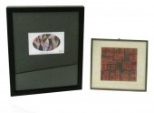 TWO ABSTRACT MIXED MEDIA WORKS