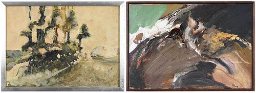 TWO ABSTRACT PAINTINGS(American