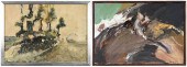 TWO ABSTRACT PAINTINGS(America