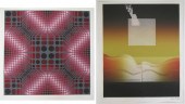 TWO ABSTRACT PRINTS: VICTOR VA