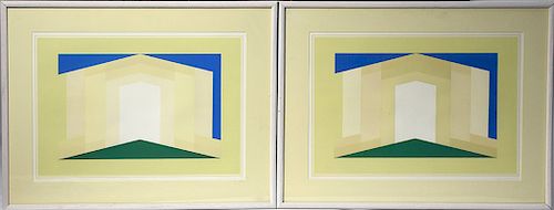 TWO ABSTRACT SERIGRAPHS, "DUX
