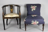TWO ACCENT CHAIRS ONE CHINOISE