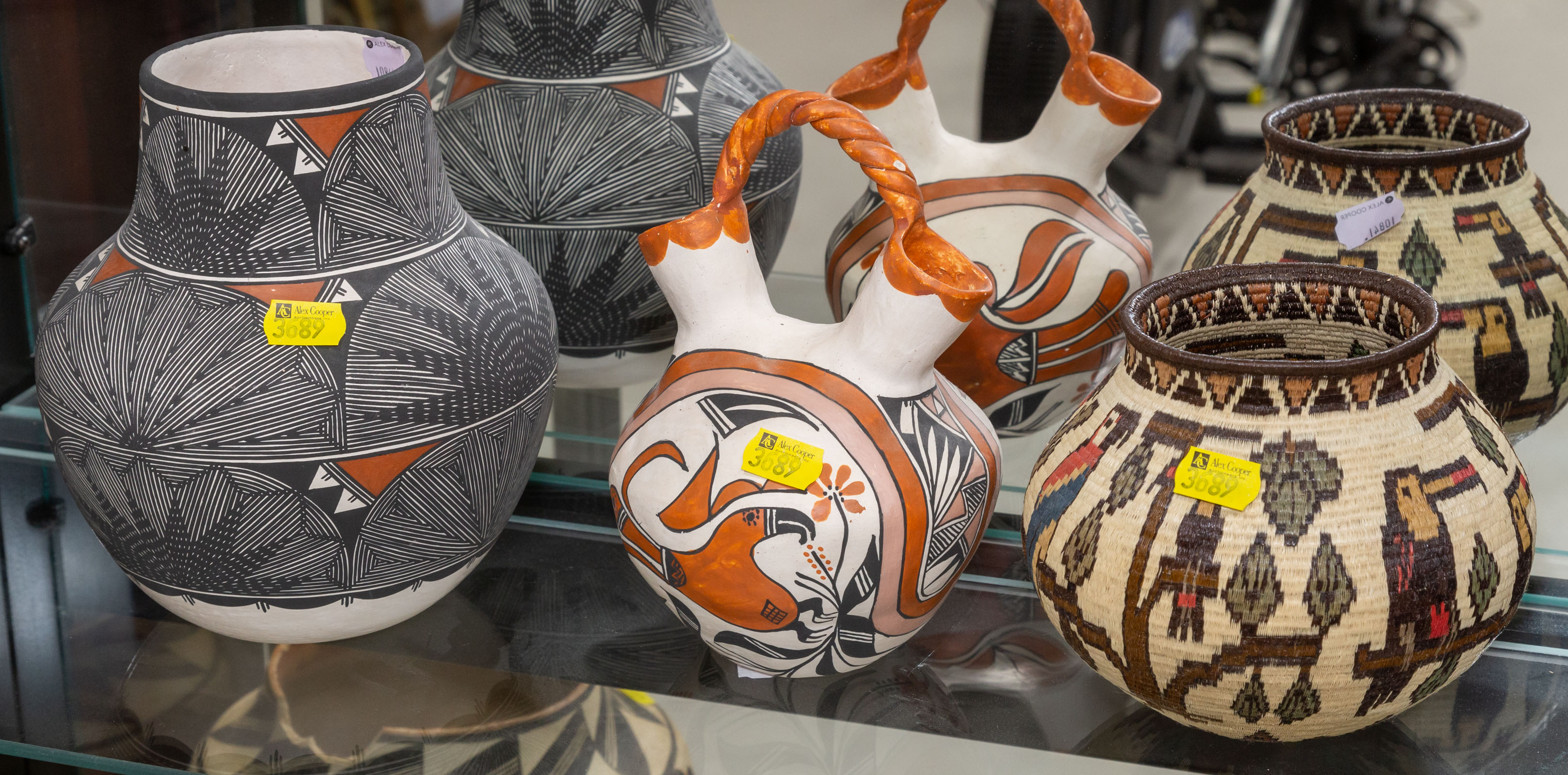 TWO ACOMA CERAMIC ITEMS; LATIN