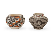 TWO ACOMA PUEBLO POLYCHROME PO