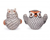 TWO ACOMA PUEBLO POTTERY OWLST