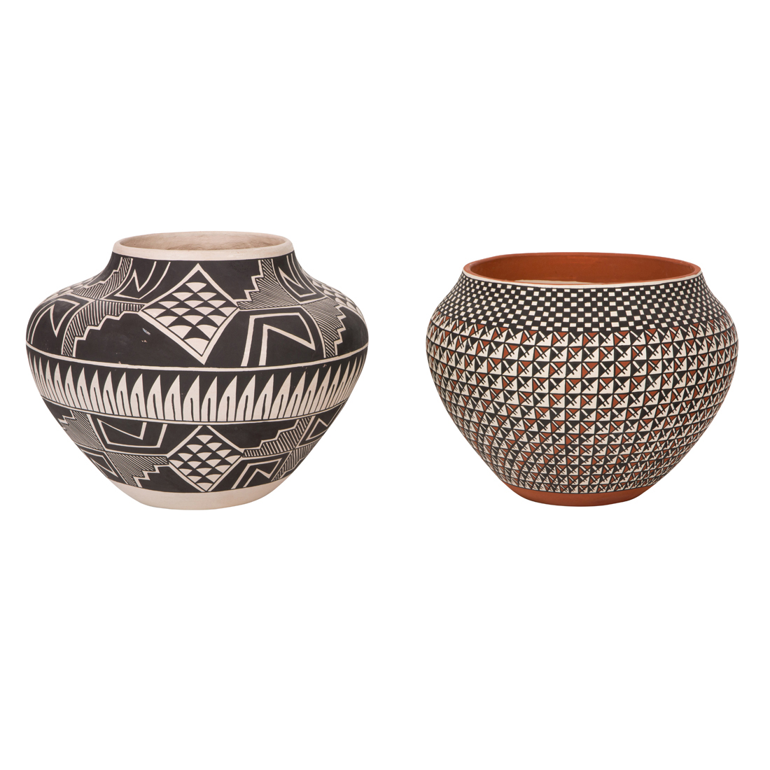 TWO ACOMA VESSELS, ONE SIGNED R