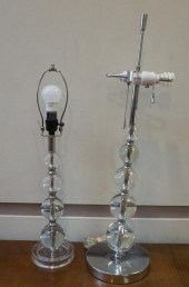 TWO ACRYLIC ''BALL'' TABLE LAM