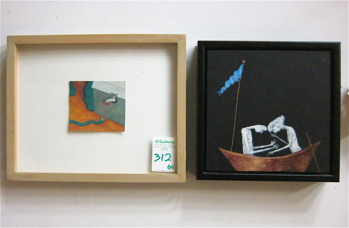 TWO ACRYLICS PAINTINGS: Max