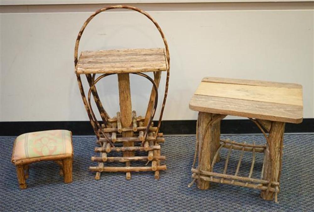 TWO ADIRONDACK STYLE RUSTIC SIDE
