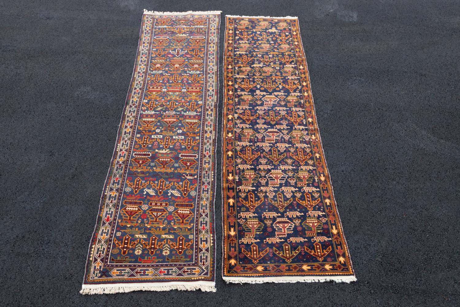 TWO AFGHAN HAND KNOTTED WOOL
