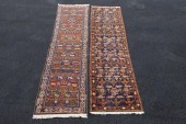 TWO AFGHAN HAND KNOTTED WOOL '