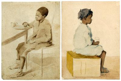 Two African-American watercolors,