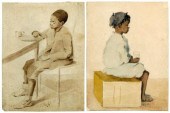 Two African-American watercolo