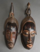 TWO AFRICAN BAOULE MASKSTwo Af