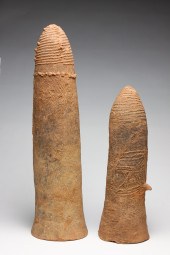 TWO AFRICAN BURA TERRA COTTA A