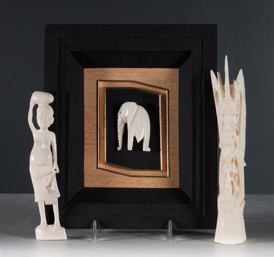 Two African carved ivory figures
