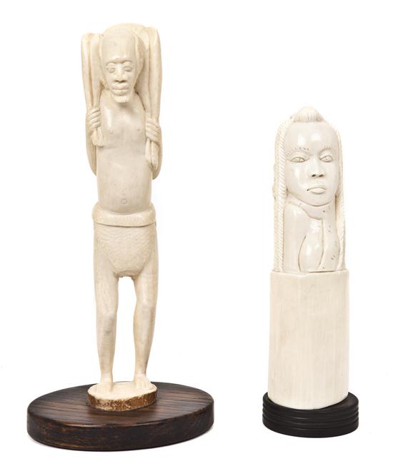 Two African Carved Ivory Figures