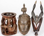 TWO AFRICAN CARVED MASKSTwo Af