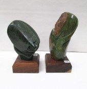 TWO AFRICAN CARVED STONE SCULP