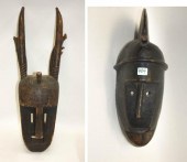 TWO AFRICAN CARVED WOOD BAMANA