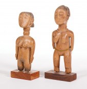 TWO AFRICAN CARVED WOOD IBEJI