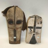 TWO AFRICAN CARVED WOOD LUBA M