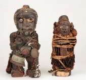 TWO AFRICAN CARVED WOOD POWER