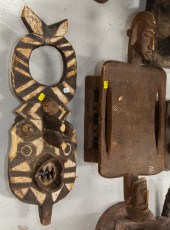 TWO AFRICAN CARVED WOODEN SCUL