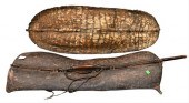 TWO AFRICAN LEATHER SHIELDSTwo