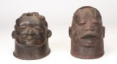 TWO AFRICAN MAKONDE HELMET MAS