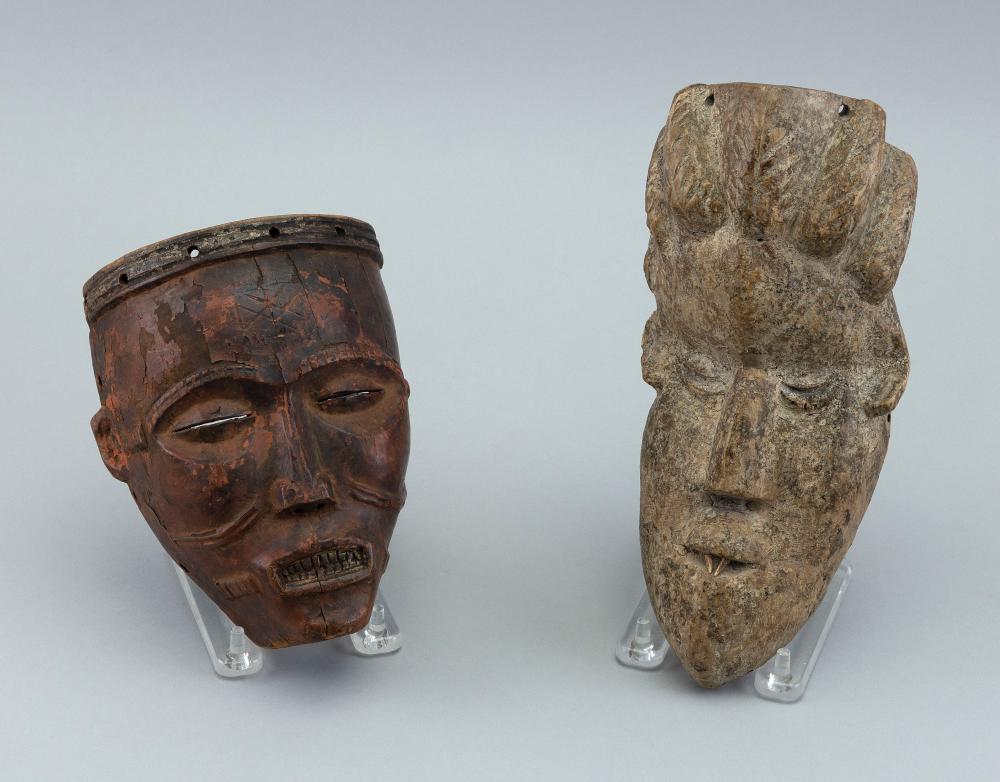 TWO AFRICAN MASKS 20TH CENTURYTWO