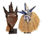 TWO AFRICAN MASKS, TO INCLUDE